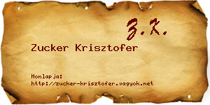 Zucker Krisztofer névjegykártya